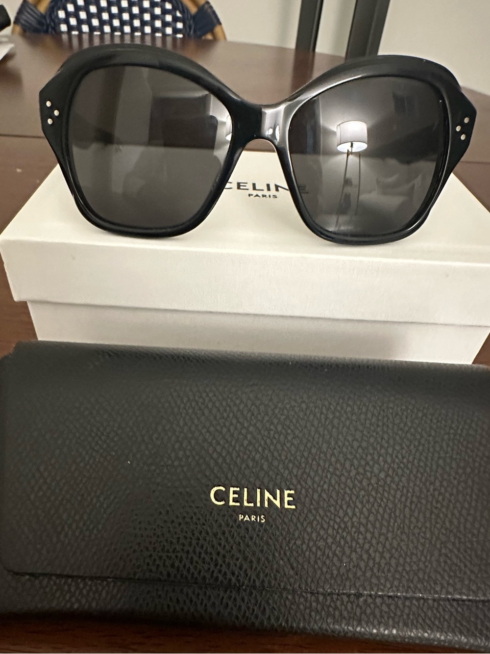 Celine Oversized Square Sunglasses Black